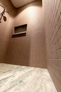 Interior commercial caulking: Toilet